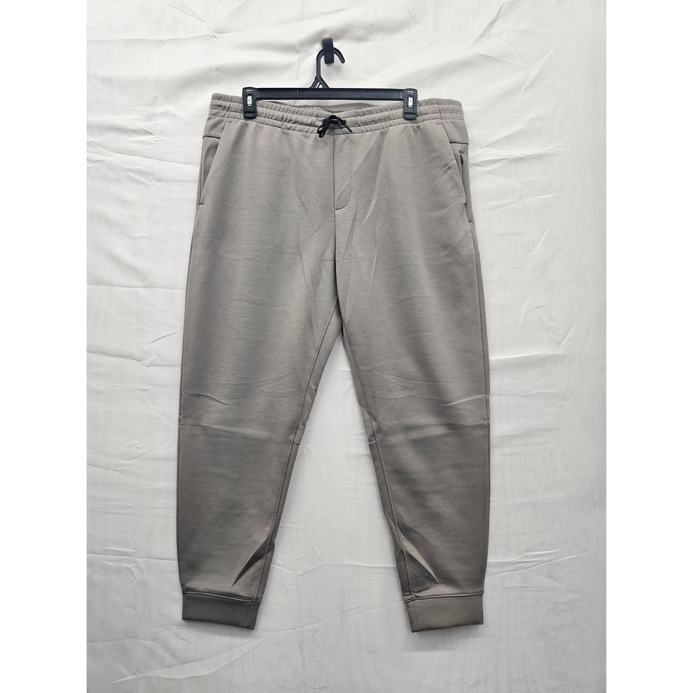 Members Mark Mens Athletic Jogger Pants Khaki Poly Blend Relaxed‎ Size XL